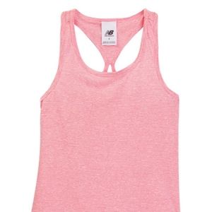 Girls New Balance Racer Back Tank Top Pink 10 14